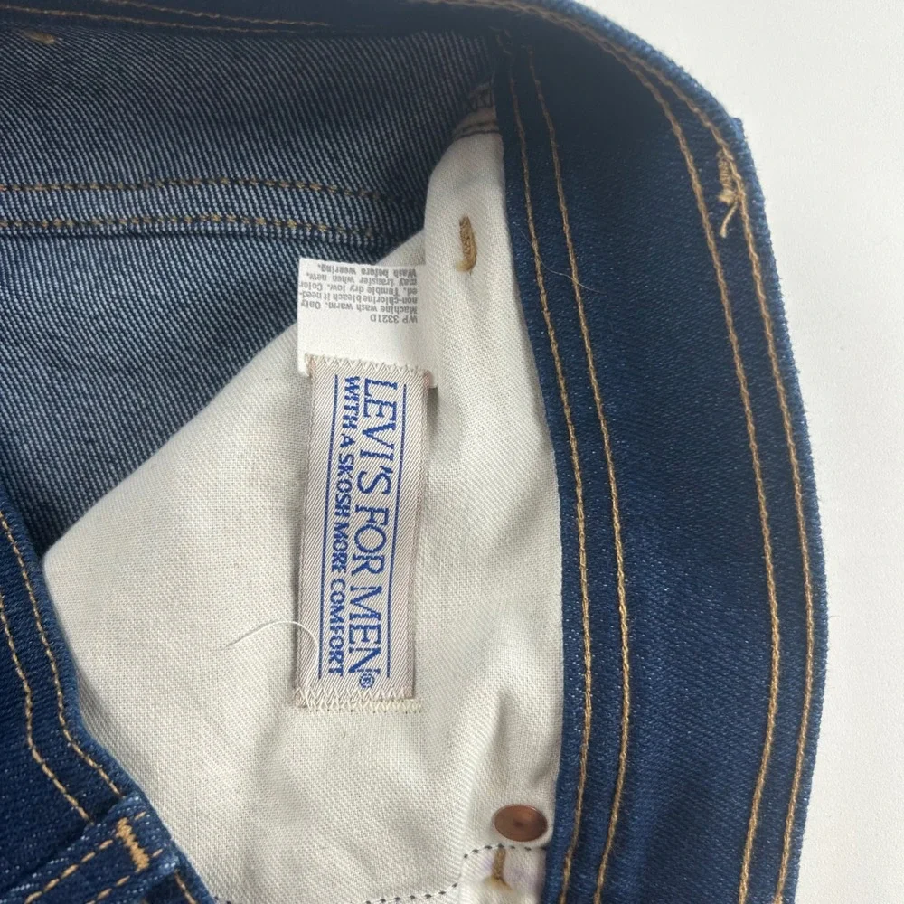 Levis For Men 34x30 VTG More Comfort Jeans Indigo Blue Orange Tab Dark Denim